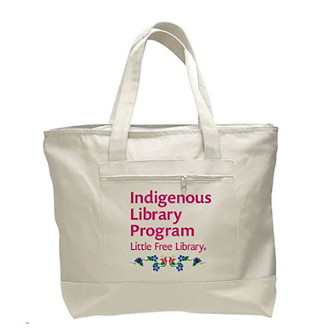 Floral-Embroidered Tote Bag with Zipper