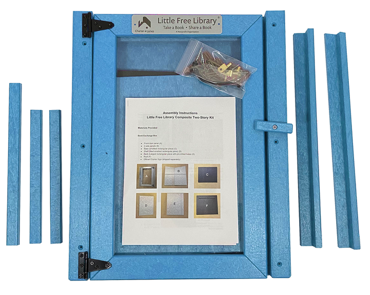 Composite Two Story Light Blue Kit Little Free Library
