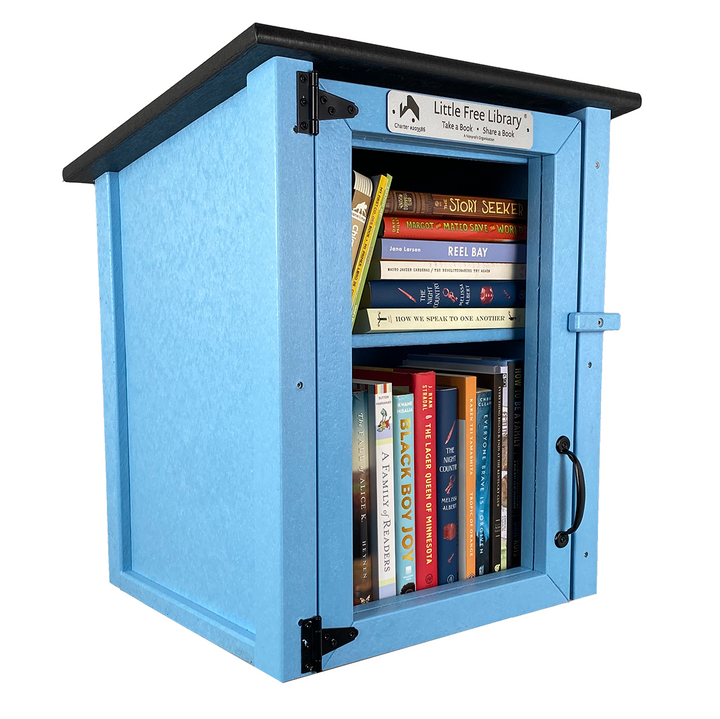 Composite Two Story Light Blue Little Free Library