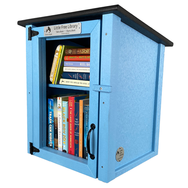 Composite Two Story Light Blue Little Free Library