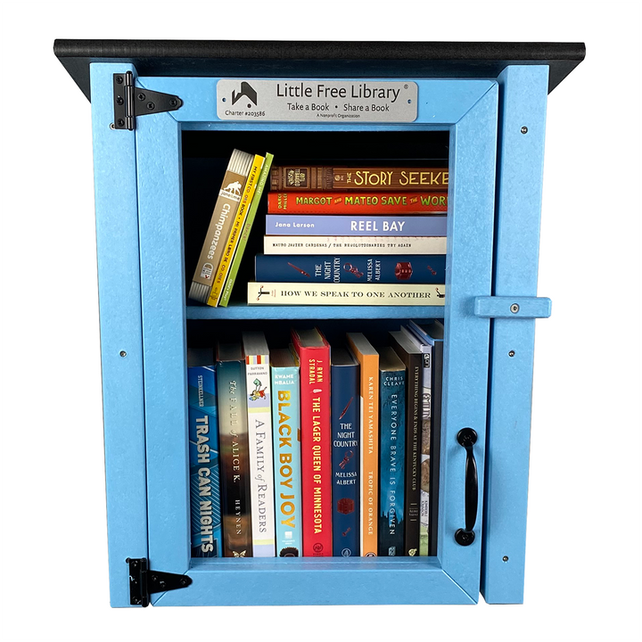 Composite Two Story Light Blue Little Free Library