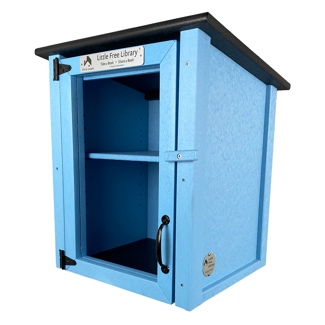 Composite Two Story Light Blue Little Free Library