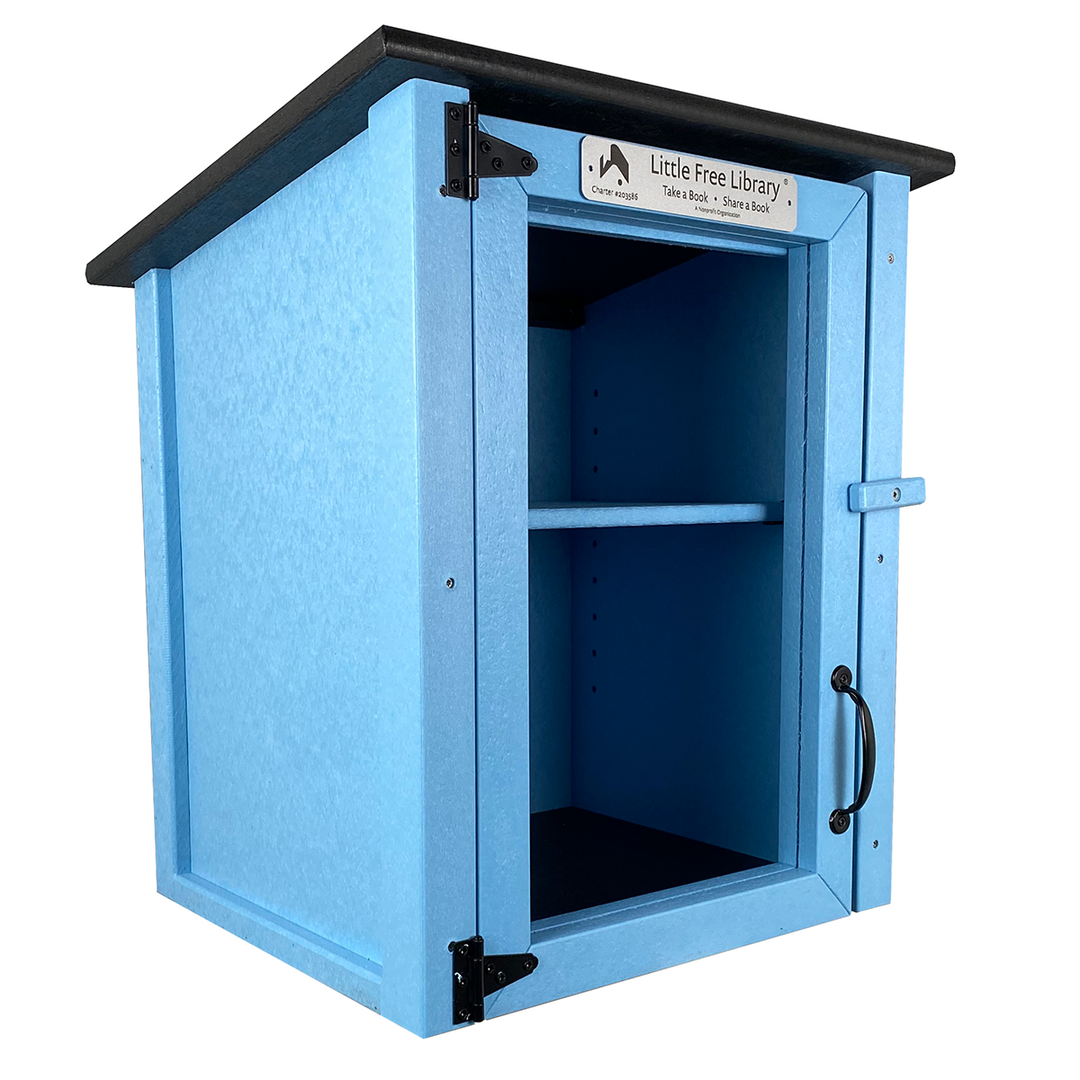 Composite Two Story Light Blue Little Free Library