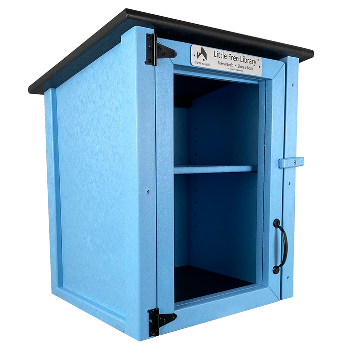 Composite Two Story Light Blue Little Free Library