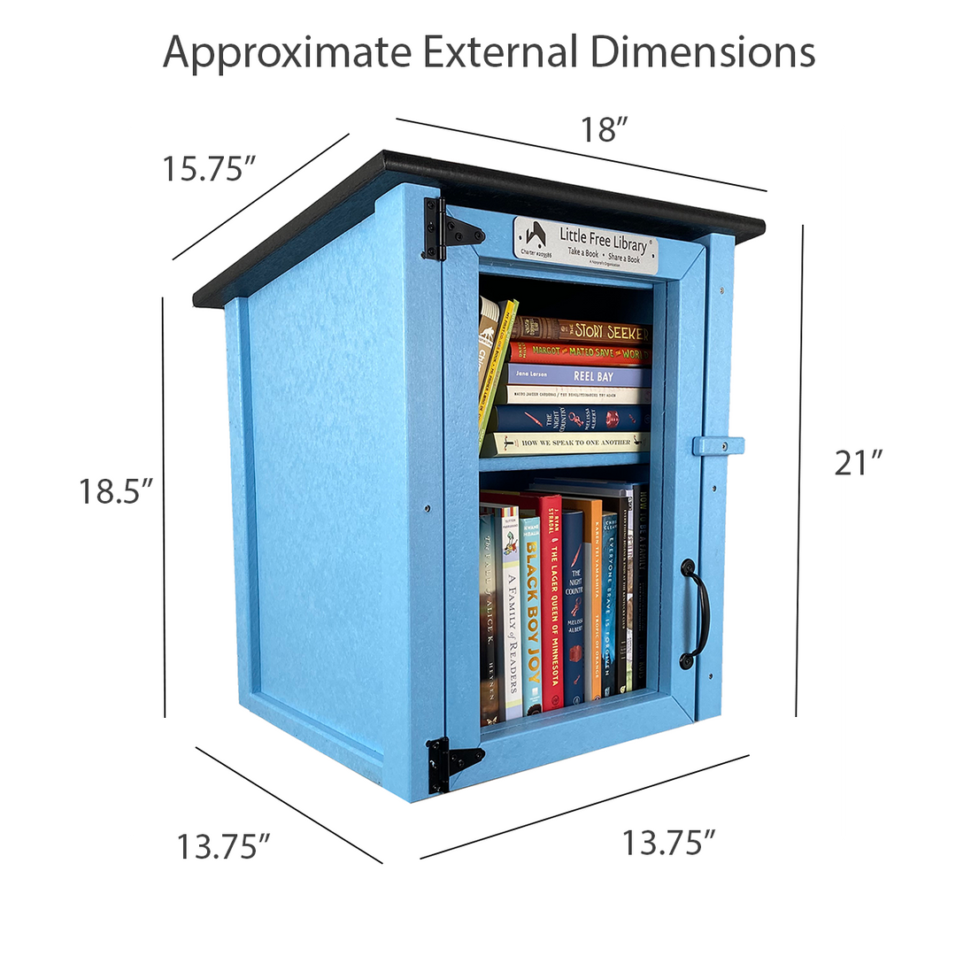 Composite Two Story Light Blue Little Free Library