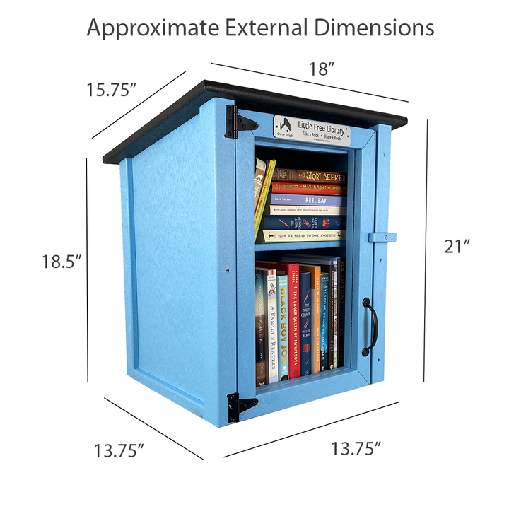 Composite Two Story Light Blue Little Free Library