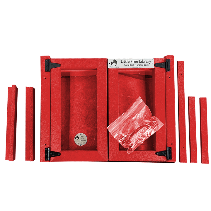 Composite Double Door Cottage Red Kit Little Free Library