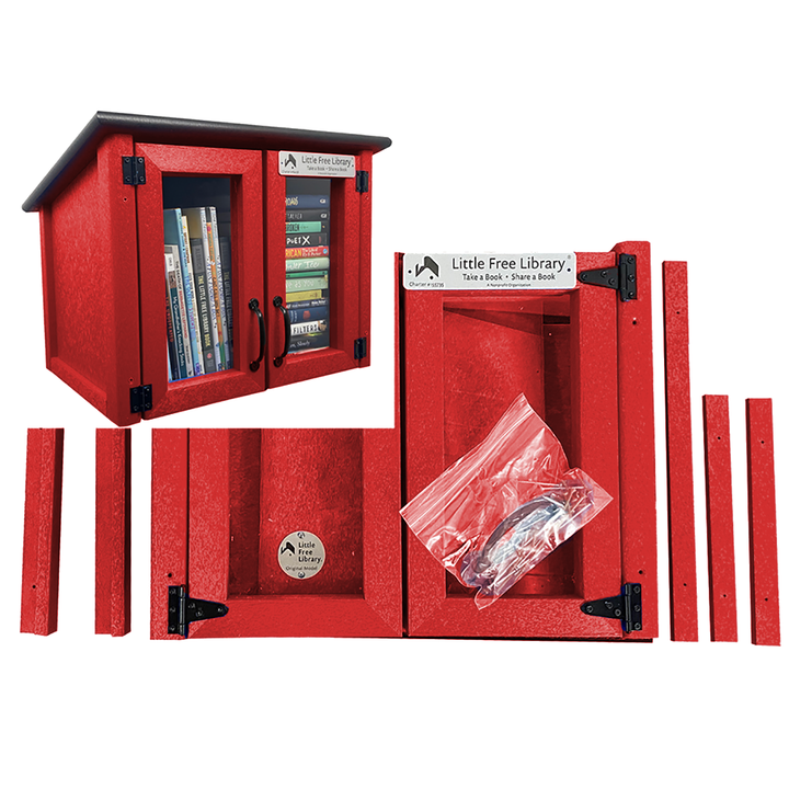 Composite Double Door Cottage Red Kit Little Free Library
