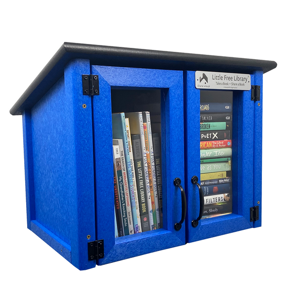 Composite Double Door Cottage Blue Kit Little Free Library