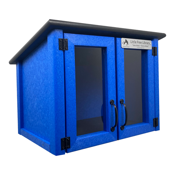 Composite Double Door Cottage Blue Kit Little Free Library