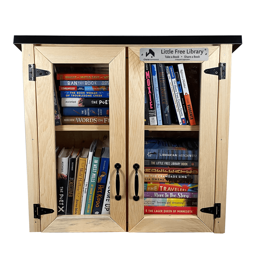 Double Door Shed Unfinished Little Free Library Front View
