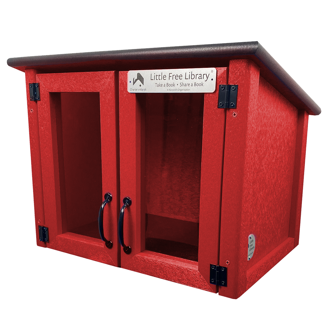 Composite Double Door Cottage Red Little Free Library