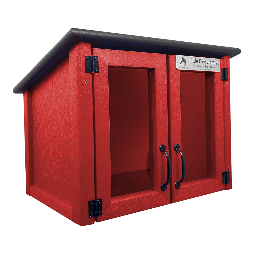 Composite Double Door Cottage Red Little Free Library