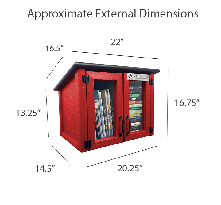 Composite Double Door Cottage Red Little Free Library
