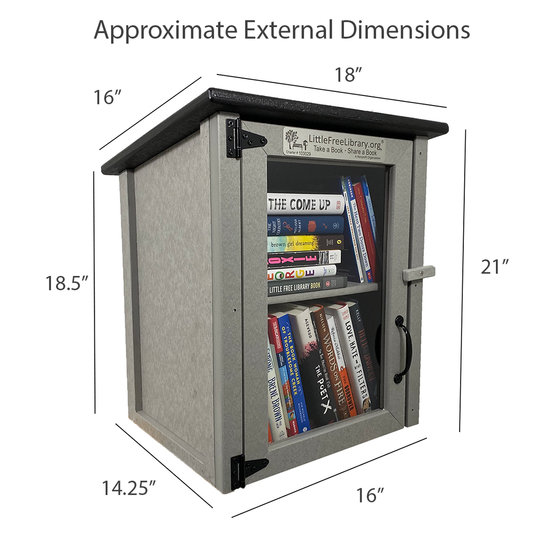 Composite Two Story Gray Little Free Library