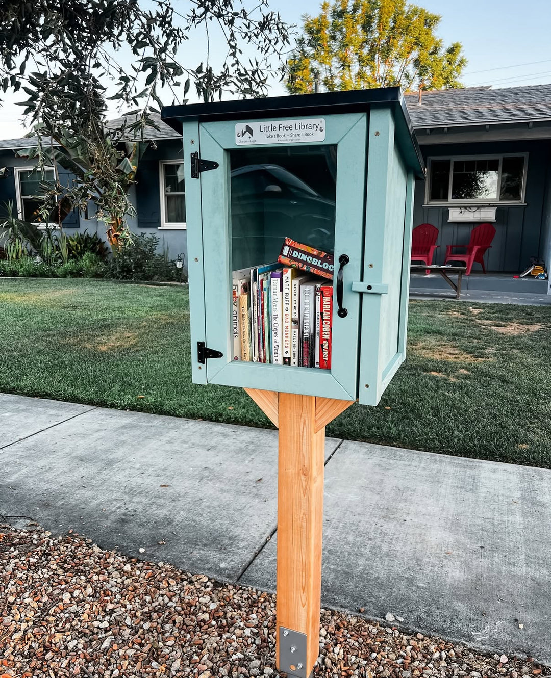Two Story Shed Light Blue Kit Little Free Library