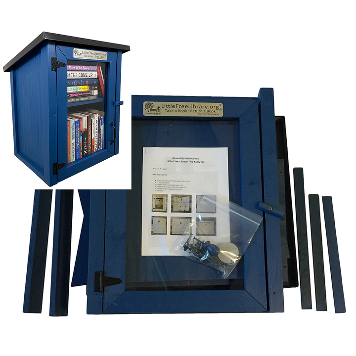 Two Story Shed Blue Kit Little Free Library