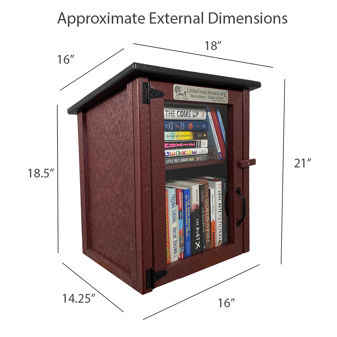 Composite Two Story Maroon Little Free Library