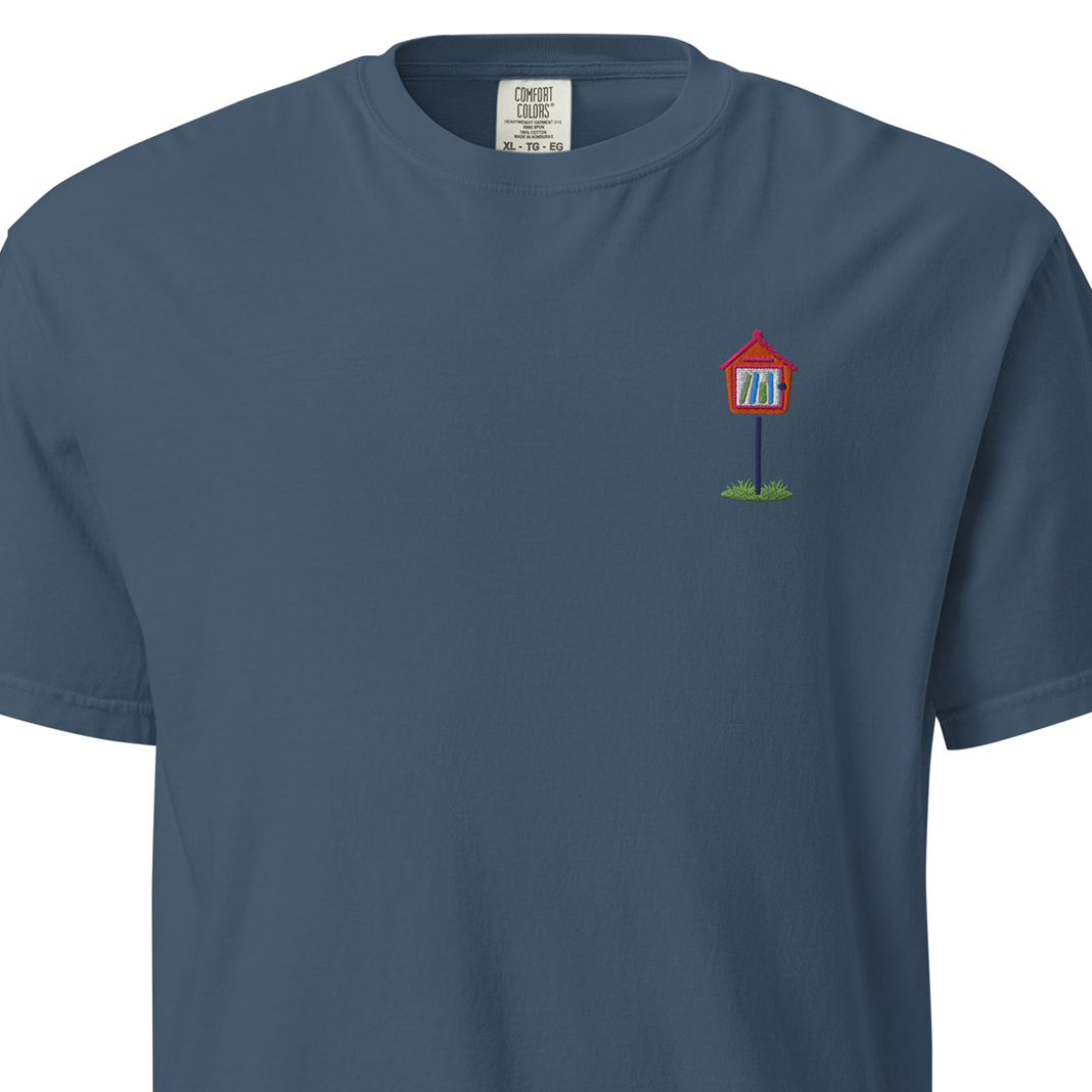 Embroidered Orange Library Heavyweight Tee
