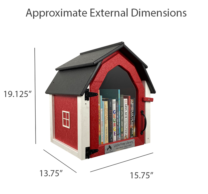 Composite Barn Red Little Free Library