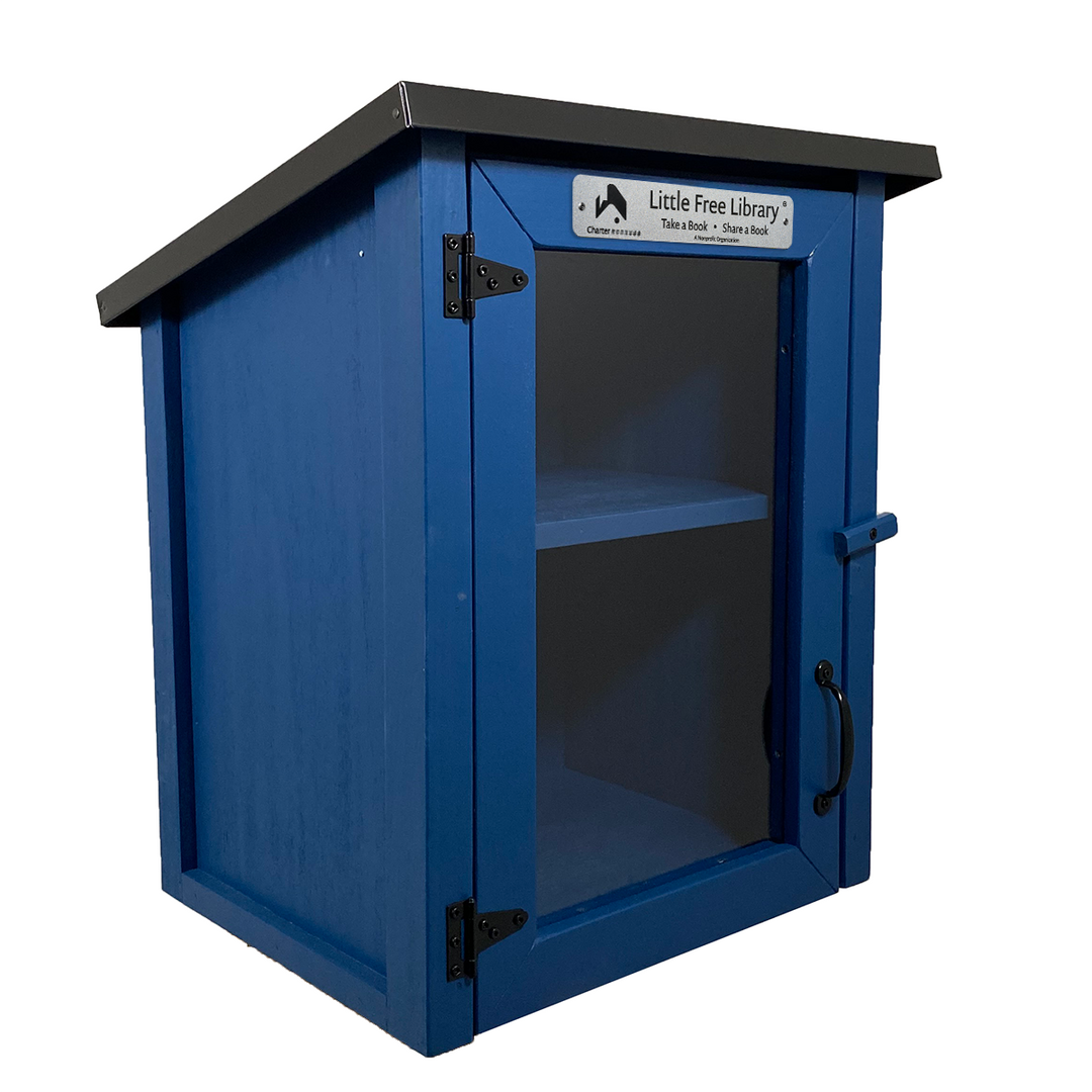 Two Story Shed Blue Kit Little Free Library, without books