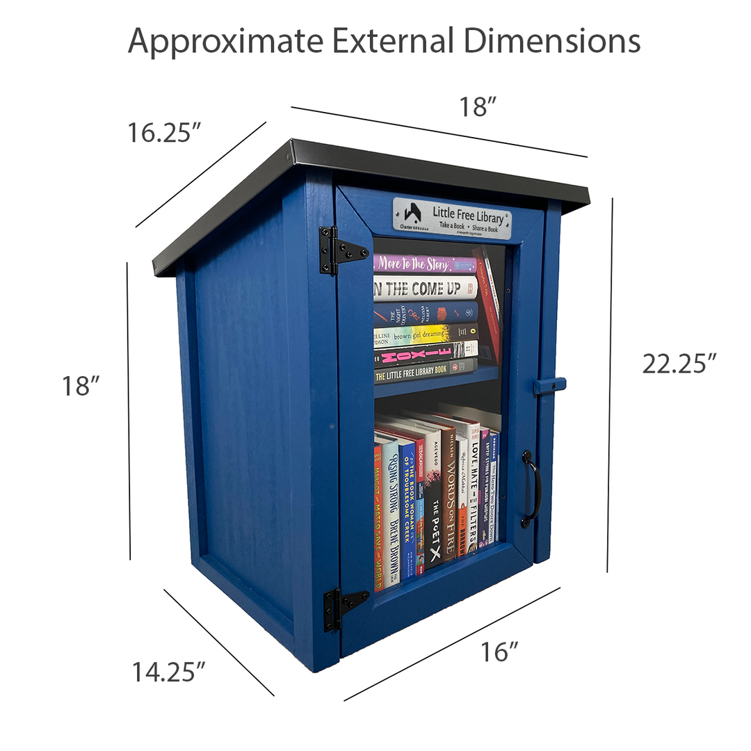 Two Story Shed Blue Kit Little Free Library Dimensions