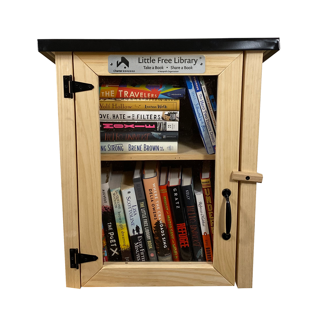 Two Story Shed Unfinished Little Free Library, Front View