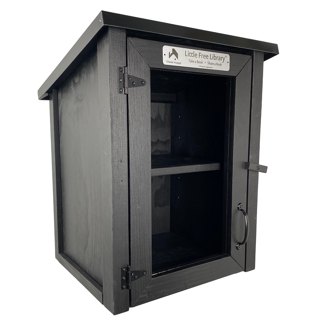 Two Story Shed Black Little Free Library