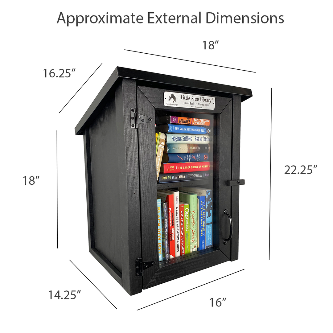Two Story Shed Black Little Free Library