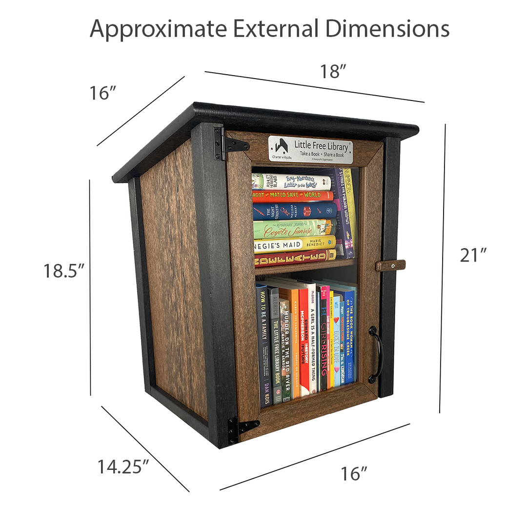 Composite Two Story Walnut Little Free Library