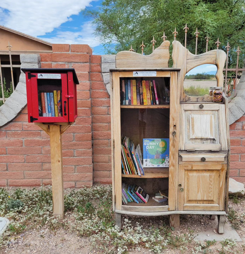 Composite One Story Red Little Free Library