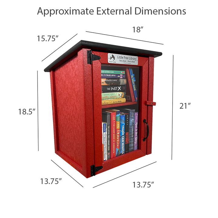 Composite Two Story Red Little Free Library
