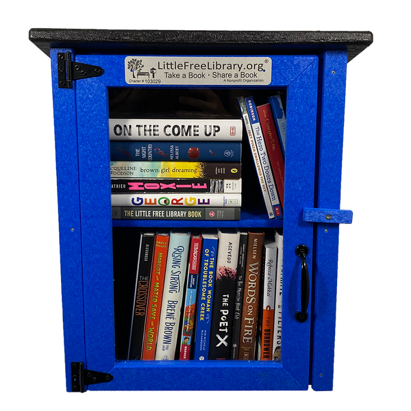 Composite Two Story Blue Little Free Library