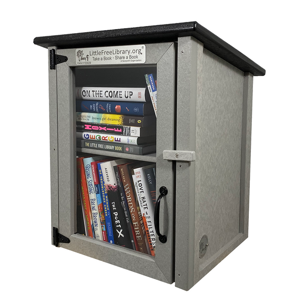 Composite Two Story Gray Little Free Library