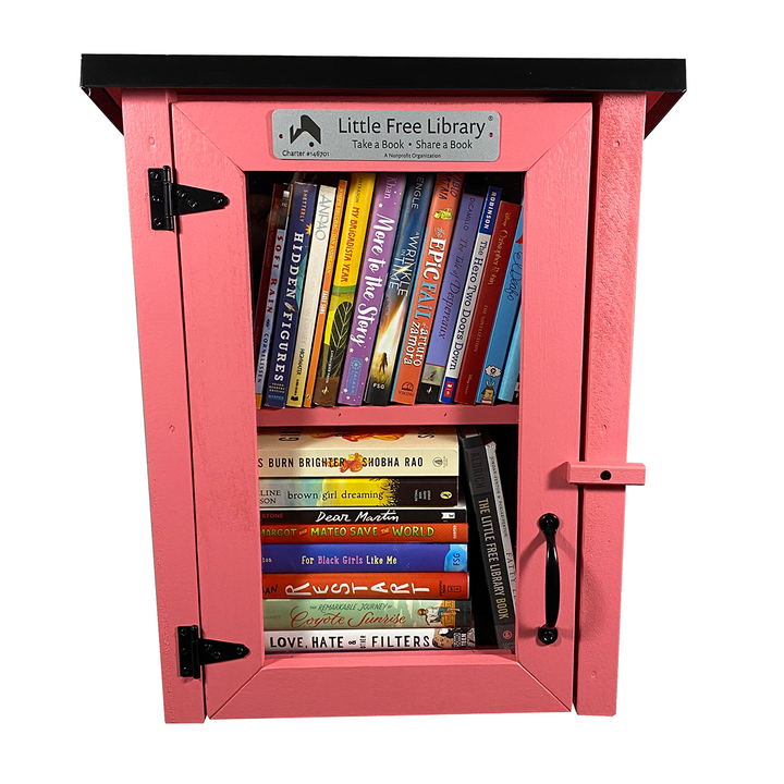 Two Story Shed Pink Little Free Library