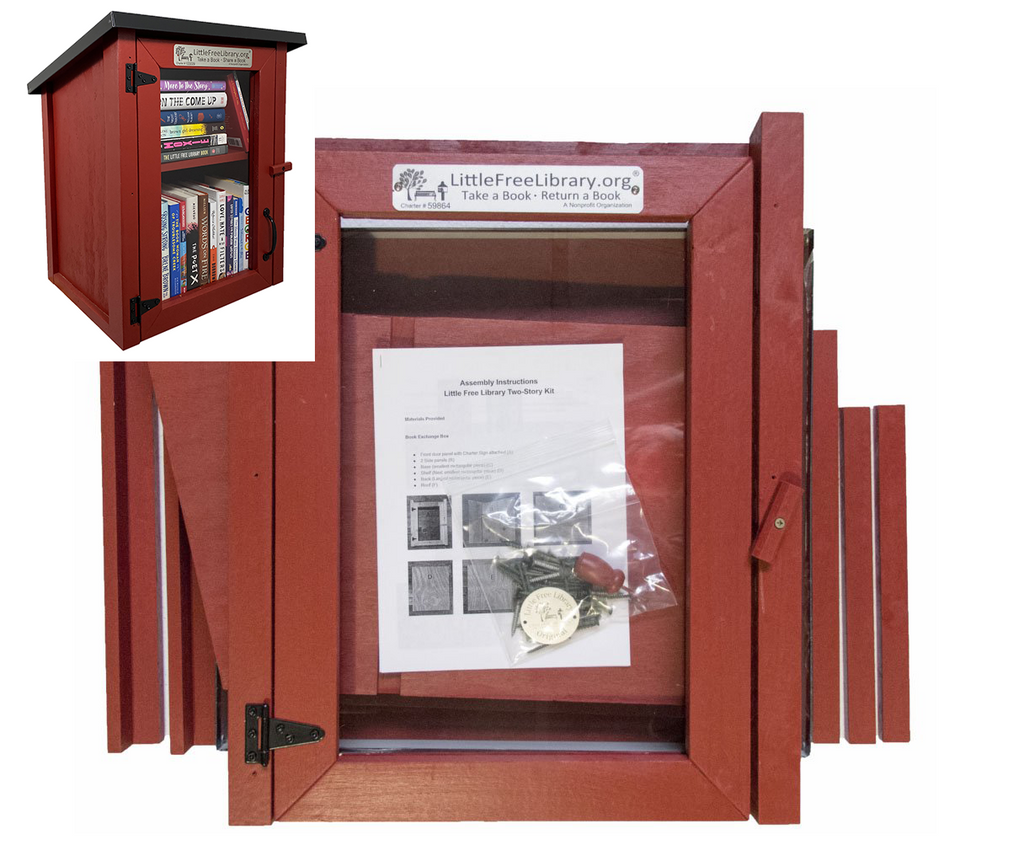 Two Story Shed Red Kit Little Free Library